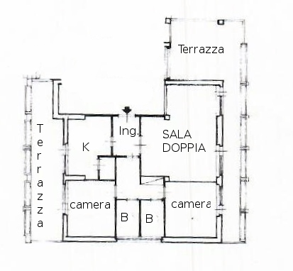 appartamento ampia metratura in vendita zona centro a Livorno con 2 terrazze Abitabili e 2 posti auto .